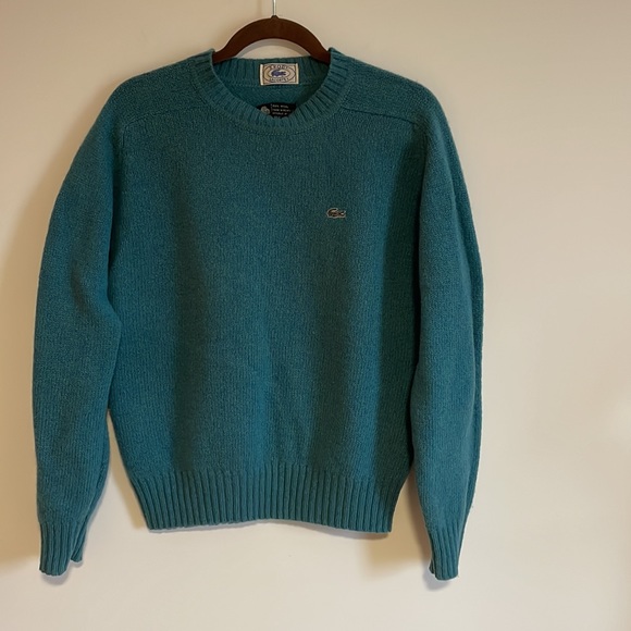 Lacoste Other - Vintage Lacoste 100% Wool Sweater Blue 70s 80s Long Sleeve Crew Alligator Izod
